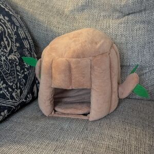 Plush Small Pet Hideaway Bed in Light Brown - Cozy Bedding
